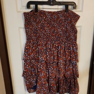 Old Navy Floral Mini Dress - Orange and Blue